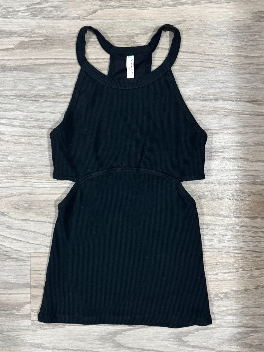 Free People Movement Black Ribbed Cropped Tank Top Racerback Activewear Small